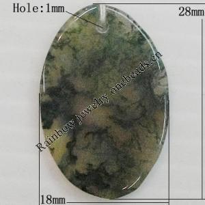 Agate Pendant,“Love in Autumn” Flat Oval 28x18mm Hole:1mm, Sold by PC
