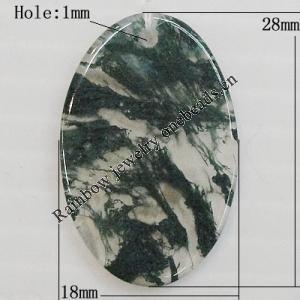 Agate Pendant,“Night on the Prairle” Flat Oval 28x18mm Hole:1mm, Sold by PC