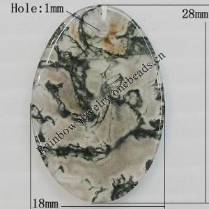 Agate Pendant,“into Tibet” Flat Oval 28x18mm Hole:1mm, Sold by PC