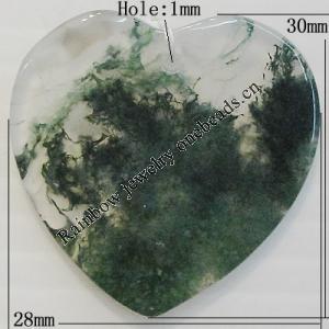 Agate Pendant,“Past Ups and Downs” Heart 30x28mm Hole:1mm, Sold by PC