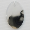Agate Pendant,“Watershed” Flat Oval 28x19mm Hole:1mm, Sold by PC