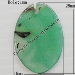 Agate Pendant,“Picture in Picture” Flat Oval 27x18mm Hole:1mm, Sold by PC