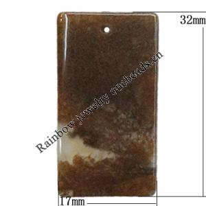 Agate Pendant,“The Setting Sun” Rectangle 32x17mm Hole:1mm, Sold by PC