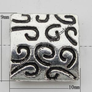 Bead Zinc Alloy Jewelry Findings Lead-free, 10x9mm, Hole:1mm, Sold by Bag