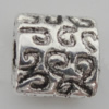 Bead Zinc Alloy Jewelry Findings Lead-free, Square 5x5mm, Hole:1mm, Sold by Bag