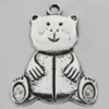 Pendant Zinc Alloy Jewelry Findings Lead-free, Bear 20x27mm Hole:2mm, Sold by Bag
