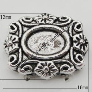 Connector Zinc Alloy Jewelry Findings Lead-free, 16x13mm, Hole:1mm, Sold by Bag