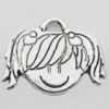 Pendant Zinc Alloy Jewelry Findings Lead-free, 25x20mm Hole:3mm, Sold by Bag