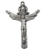 Pendant Zinc Alloy Jewelry Findings Lead-free, Cross 24x35mm Hole:1mm, Sold by Bag