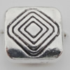 Bead Zinc Alloy Jewelry Findings Lead-free, Square 8x8mm, Hole:1mm, Sold by Bag