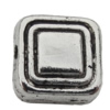 Bead Zinc Alloy Jewelry Findings Lead-free, Square 7x7mm, Hole:1mm, Sold by Bag