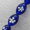 Lampwork Beads with Acrylic Zircon, Oval 16x12mm Hole: About 1.5mm, Sold by PC