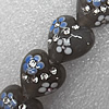 Lampwork Beads with Acrylic Zircon, Heart 16mm Hole: About 1.5mm, Sold by PC