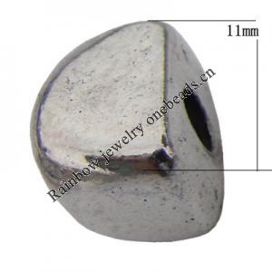 Bead Zinc Alloy Jewelry Findings Lead-free, 11x8mm, Hole:3mm, Sold by Bag