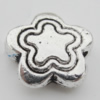 Bead Zinc Alloy Jewelry Findings Lead-free, Flower 11x11mm, Hole:1mm, Sold by Bag
