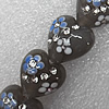 Lampwork Beads with Acrylic Zircon, Heart 24mm Hole: About 2mm, Sold by PC