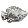 Bead Zinc Alloy Jewelry Findings Lead-free, Fish 21x30x8mm, Hole:2mm, Sold by Bag