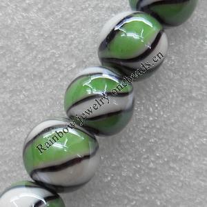 Lampwork Beads, Round 16mm Hole: About 1.5mm, Sold by PC