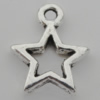 Pendant Zinc Alloy Jewelry Findings Lead-free, Star 10x13mm Hole:1mm, Sold by Bag