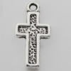 Pendant Zinc Alloy Jewelry Findings Lead-free, Cross 8x16mm Hole:1mm, Sold by Bag