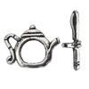 Clasp Zinc Alloy Jewelry Findings Lead-free, Loop:17x15mm, Bar:19x4mm Big Hole:2mm Small Hole:1mm, Sold by Bag