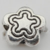 Bead Zinc Alloy Jewelry Findings Lead-free, Flower 7x7mm, Hole:1mm, Sold by Bag