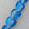 Lampwork Beads, Heart 20mm Hole: About 2mm, Sold by PC