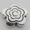 Bead Zinc Alloy Jewelry Findings Lead-free, Flower 13x13mm, Hole:1mm, Sold by Bag