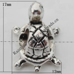 European Style Beads Zinc Alloy Jewelry Findings Lead-free, 12x17x9mm, Hole:5mm, Sold by Bag