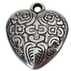Jewelry findings, CCB plastic Pendant Antique Silver, Heart 26x24mm Hole:3mm, Sold by Bag