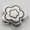 Bead Zinc Alloy Jewelry Findings Lead-free, Flower 13x13mm, Hole:1mm, Sold by Bag