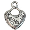 Jewelry findings, CCB plastic Pendant Antique Silver, Heart 32x22mm Hole:4mm, Sold by Bag