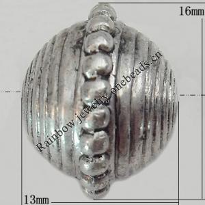 Jewelry findings, CCB plastic Beads Antique Silver, 16x13mm Hole:1mm, Sold by Bag