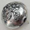 Jewelry findings, CCB plastic Beads Antique Silver, Flat Round 21x21mm Hole:2mm, Sold by Bag