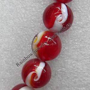 Lampwork Beads, Round 20mm Hole: About 2mm, Sold by PC