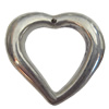 Jewelry findings, CCB plastic Pendant Platina Plated, Hollow Heart O:28x27mm I:19mm Hole:1mm, Sold by Bag