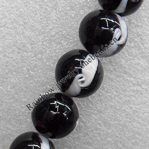 Lampwork Beads, Round 18mm Hole: About 1.5mm, Sold by PC