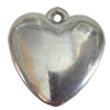 Jewelry findings, CCB plastic Pendant Platina Plated, Heart 20x19mm Hole:2mm, Sold by Bag