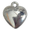 Jewelry findings, CCB plastic Pendant Platina Plated, Heart 19x16mm Hole:3mm, Sold by Bag