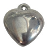Jewelry findings, CCB plastic Pendant Platina Plated, Heart 17x14mm Hole:2mm, Sold by Bag