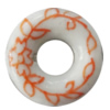 Porcelain beads, Donut 18x5mm Hole:1mm, Sold by Bag