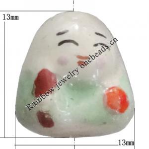 Porcelain beads, 13x13mm Hole:1mm, Sold by Bag