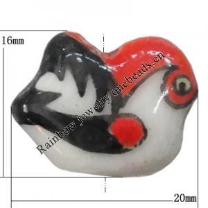 Porcelain beads, 20x16mm Hole:1mm, Sold by Bag