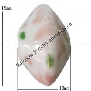 Porcelain beads, 19x10mm Hole:1mm, Sold by Bag