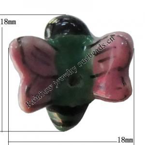 Porcelain beads, Bee 18x18mm Hole:1mm, Sold by Bag