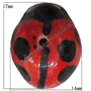 Porcelain beads, Insect 17x14mm Hole:1mm, Sold by Bag