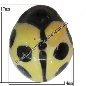 Porcelain beads, Insect 17x14mm Hole:1mm, Sold by Bag