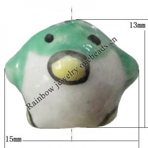Porcelain beads, 15x13mm Hole:1mm, Sold by Bag