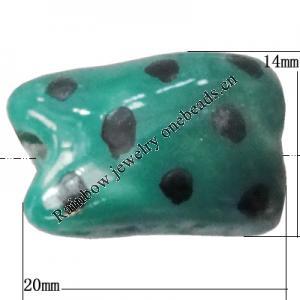 Porcelain beads, 20x14mm Hole:1mm, Sold by Bag