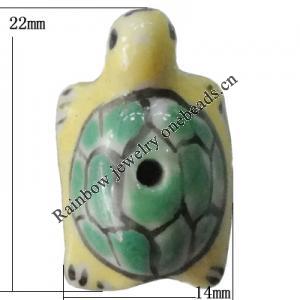 Porcelain beads, Tortoise 22x14mm Hole:1mm, Sold by Bag